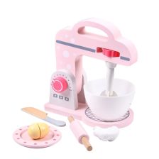 Дървен детски миксер Raya Toys с аксесоари, Розов