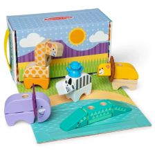 Дървен конструктор Melisa and Doug Blockables Safari 34 ч., 6074903