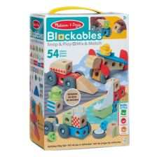 Дървен конструктор Melissa & Doug Blockables Vehicles Snap And Play, 54 ч.
