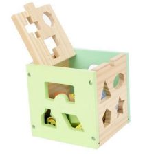 Дървен куб сортер Raya Toys с емотикони