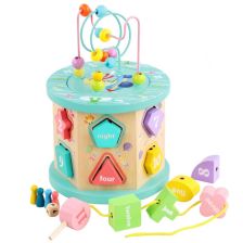 Дървен сортер Raya Toys с лабиринт и настолна игра