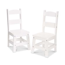 Детски столове Melissa&Doug Бял 2 броя, Дървени 40220