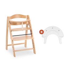 Дървен стол за хранене Hauck Arketa Beech, с Play Tray основа за играчки