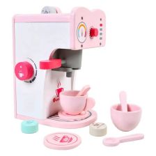 Дървена детска кафемашина Raya Toys Розов