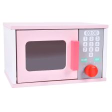 Дървена детска микровълнова фурна Raya Toys Розов