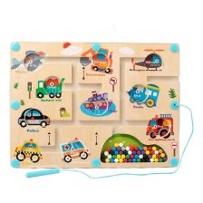 Дървена играчка лабиринт с магнитни топчета Raya Toys Traffic Maze