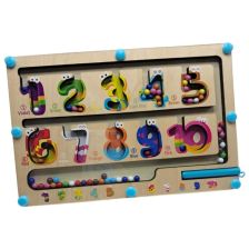 Дървена играчка цифри с магнитни топчета Raya Toys