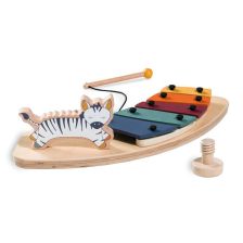 Дървена играчка за столче за хранене Alpha+/Beta+ Hauck, Зебра, Play Music
