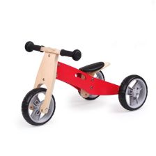 Дървена триколка и баланс колело 2в1 Raya Toys Червен