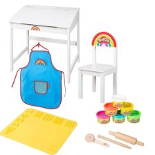 Дървено бюро и стол + комплект моделини Roba Play-Doh, 450024PD1ZU