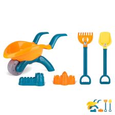 Комплект играчки за пясък Raya Toys Количка с аксесоари, 5 части