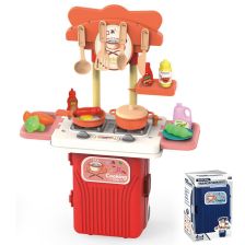 Детска кухня в куфар 4 в 1 Raya Toys 19 части, в кутия