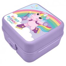 Детска кутия за храна Kids Licensing Sweet Dreams Unicorn с отделения, Лилав