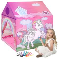 Детска палатка за игра за оцветяване Raya Toys Еднорог, 104 см