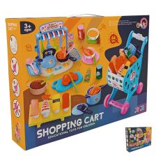 Детска пазарска количка с мини кухня Raya Toys с аксесоари, 64 части