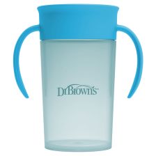 Детска преходна чаша 2в1 Dr.Brown's Milestones, със сламка и капак 360°, 300 мл.