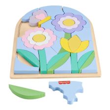 Детски дървен пъзел с рамка Fisher Price цвете, 38 ч.