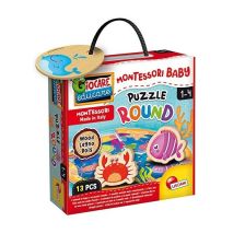 Детски дървен пъзел Lisciani Montessori Baby Puzzle Round, 13 части