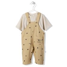 Детски гащеризон с тениска Bebetto Owl Boy Бежов, 1-5 години, K3942