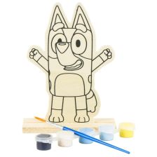 Детски комплект дървенa фигурка и бои за оцветяване Cerda Bluey, 2700001826