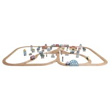 Детско дървено влакче с релси Little Dutch Train Set XL, LD4487