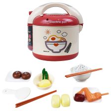 Детски комплект за готвене Raya Toys Мултикукър с пара, светлини и звуци, 21 части