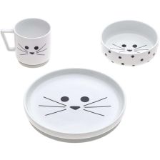 Детски комплект за хранене Lassig, Little Chums Cat, 3 части