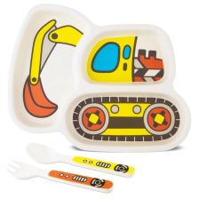 Детски сервиз за хранене Raya Toys Багер, 3 части