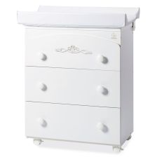 Детски скрин Italbaby CLASSIC 3ч. с вана и повивалник, Бял