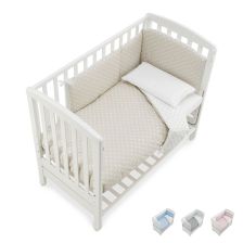 Бебешко легло Italbaby B.SIDE POIS Бял, с матрак и спален комплект, с подвижна решетка