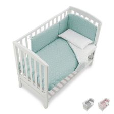 Бебешко легло Italbaby B.SIDE STELLINE Бял, с матрак и спален комплект, с подвижна решетка