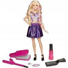 Комплект с Кукла Mattel Barbie Crimps & Curls за правене на прически