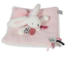 Плюшена играчка за гушкане Doudou заек с помпон 25 см, DC3737