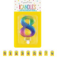 Свещ за рожден ден Unique Rainbow