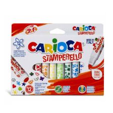 Флумастери с печат CARIOCA Stamperello, 12 цвята