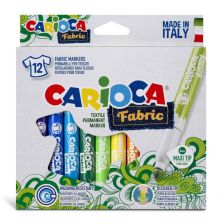 Флумастери за текстил CARIOCA Fabric, 12 цвята