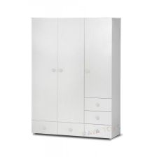 Гардероб Dizain Baby БГ трикрилен Бял