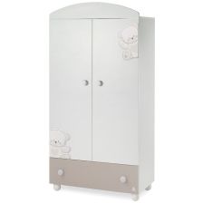 Детски гардероб Italbaby JOLIE Двукрилен Осн. цвят бял + чекмедже Choco