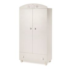 Детски гардероб Italbaby BABY RE Двукрилен Осн. цвят бял + декорация Dove Grey