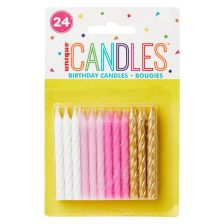 Свещи за рожден ден спирала Unique Girl 24бр.