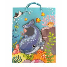 Хартиена торбичка за подарък с 3D принт Raya Toys Sea М, 32 см.