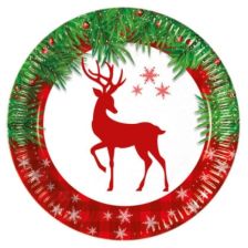 Хартиени чинийки Procos XMAS SCANDI ЕЛЕН 23 см 8 бр.