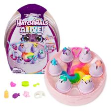 Игрален комплект Spin Master Hatchimals Alive Rainbow Hatchery 6 фигурки и 12 аксесоара в гнездо