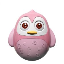 Бебешка играчка Huanger Raya Toys Неваляшка, Пингвин, Розов