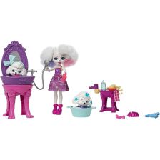 Игрален комплект с кукла Mattel Enchantimals City Tails Poodle Do Beauty Salon, с аксесоари