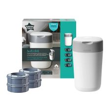 Хигиенен кош за памперси Tommee Tippee Twist&Click БЯЛ + 4 бр. резервни касети Twist&Click