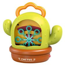 Играчка за сапунени балони Raya Toys Cactus Bubble, с музика и светлини, Зелен