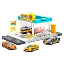 Игрален комплект автосервиз Raya Toys Auto Repair, с 4 метални колички