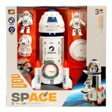 Игрален комплект ракета и космонавти Raya Toys Space Explore, със звуци и светлини
