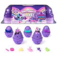 Игрален комплект Spin Master Hatchimals Alive Neon Rainbow Cartoon, сет с 5 фигури и 11 аксесоара